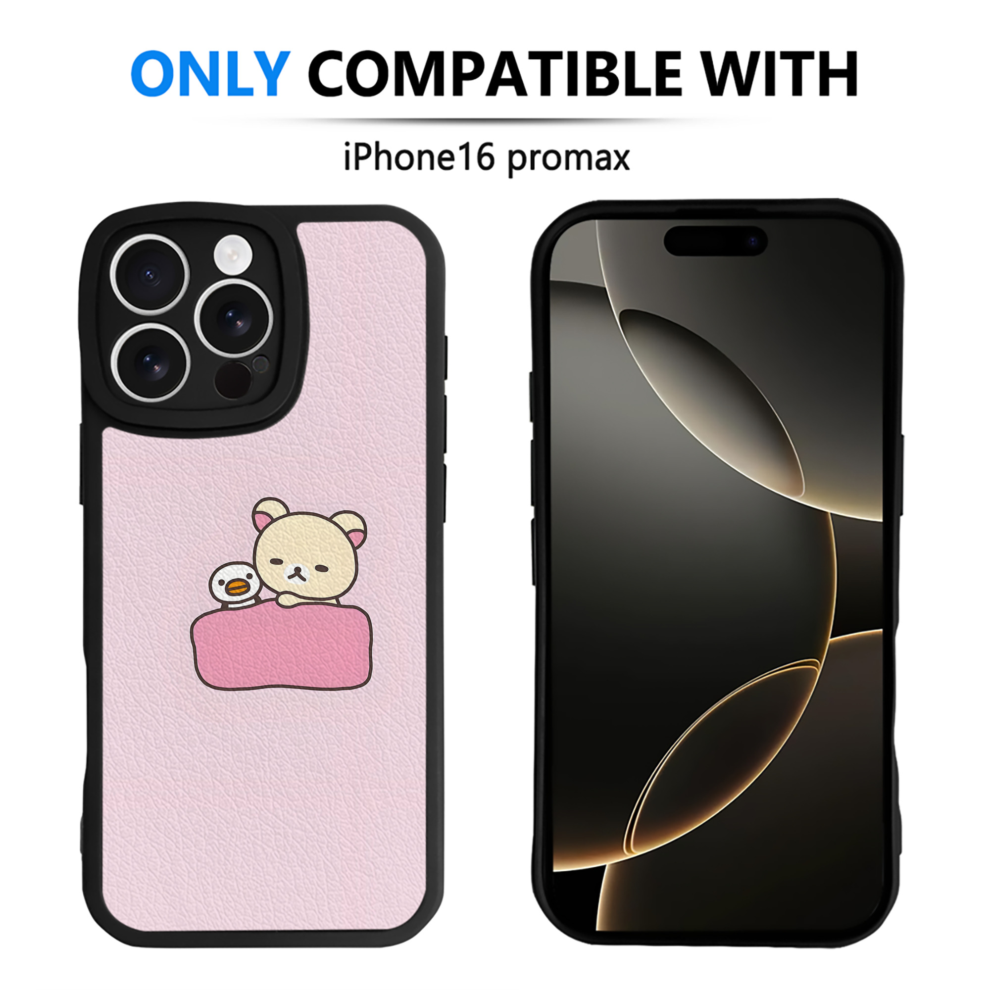 （画像用） リラックマ リラックマ キイロイトリ Rilakkuma Korilakkuma Kiiroitori 【iPhone 16シリーズ対応】シリコンスマホケース（レザー調） 材質：シリコン